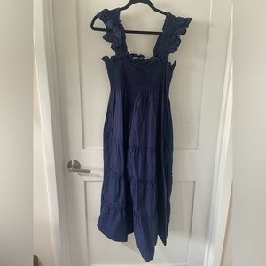 Hill House Home Ellie Nap Dress Navy Cotton Poplin